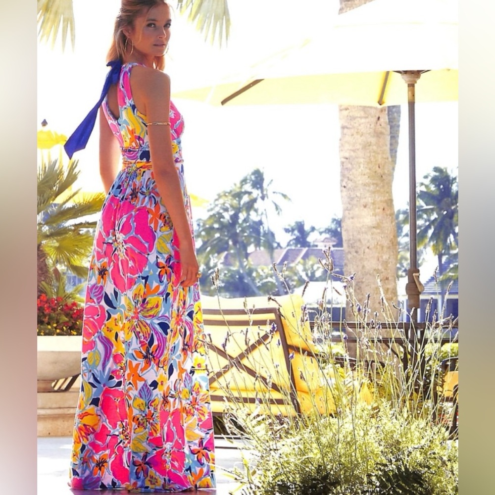 NWOT Lilly Pulitzer maxi dress in Besame Mucho pattern. Altered for 5’4” w heels